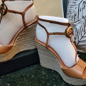 Michael Kors Keely Leather Wedge Shoes NIB!